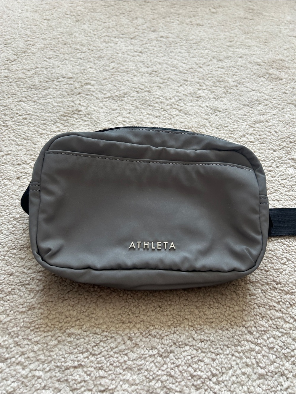 Athleta Gray Reflective Crossbody Waist Bag